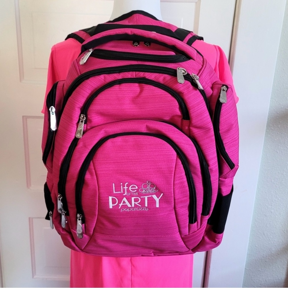 Life of the Party, Pink Backpack with Multiple Compartments